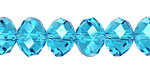 Aquamarine Crystal Faceted Rondelle 14mm