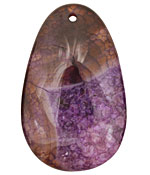 Black & Purple Agate Teardrop Pendant 35x55mm