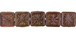 Czech Glass Wisteria Picasso Flower Window Square 10mm