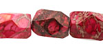 Ruby Impression Jasper Faceted Nugget 16-20x12-16mm