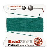 Green Griffin Silk Beading Cord Size 6, 2 meters