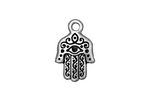 TierraCast Antique Silver (plated) Hamsa Hand Charm 13x21mm