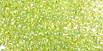 TOHO Transparent Rainbow Lime Green Magatama 3mm Seed Bead