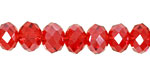 Ruby Crystal Faceted Rondelle 8mm
