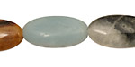 Amazonite Blk. Tourmaline Flat Oval 25x12mm