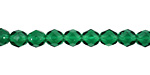 Czech Fire Polished Glass Green Emerald Round 6mm