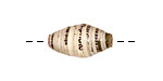 African Paper (ivory, olive, w/black & red) Rice 20x10-11mm