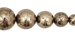 Golden Pyrite (silver tone) Round Graduated 4-18mm