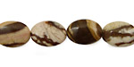 Brown Zebra Jasper Flat Oval 14x10mm