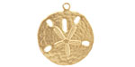 Brass Sand Dollar Charm 22x24mm