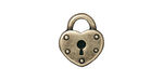 TierraCast Antique Brass (plated) Heart Lock Charm 14x16mm