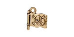 TierraCast Antique Gold (plated) Jolly Roger Charm 14x16mm