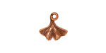 TierraCast Antique Copper (plated) Ginkgo Leaf Charm 12x13mm