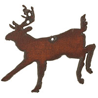 The Lipstick Ranch Rusted Iron Deer Pendant 68x61mm