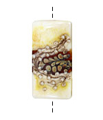 Grace Lampwork Ivory & Brown Kalera 26-27x38-39mm