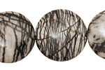 Black Water Jasper Puff Coin 25mm