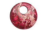 Ruby Impression Jasper Coin Pendant 30mm