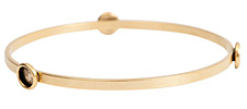 Nunn Design Antique Gold (plated) Large Flat Bangle Bracelet w/ Bezels 70mm