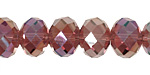 Raspberry Mocha AB Crystal Faceted Rondelle 14mm