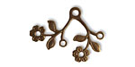 Vintaj Natural Brass Blossoming Duet Connector 20x28mm