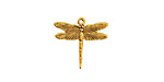 Stampt Antique Gold (plated) Dragonfly Charm 16x15.5mm