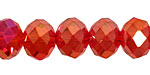 Siam Ruby AB Crystal Faceted Rondelle 14mm