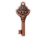 TierraCast Antique Copper (plated) Victorian Key Pendant 15x36mm