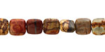 Red Creek Jasper Puff Square 8mm