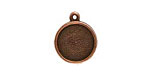 Nunn Design Antique Copper (plated) Mini Circle Frame Charm 15x17mm