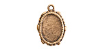 Nunn Design Antique Gold (plated) Mini Ornate Oval Bezel Pendant 15x21mm
