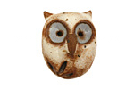 Kylie Parry Ceramic Cream w/ Blue Eyes Hoot Owl 20x25mm