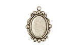 Stampt Antique Pewter (plated) Looking Glass Oval Setting 10x14mm
