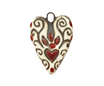 Earthenwood Studio Ceramic Everlasting Heartfire Pendant 20-21x29mm