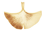 Ezel Findings Gold (plated) Ginkgo Leaf Pendant 40x30mm