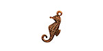 Stampt Antique Copper (plated) Seahorse Charm 7.5x17mm
