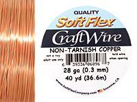 Soft Flex Non-Tarnish Copper Craft Wire 28 gauge, 40 yards