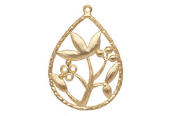 Ezel Findings Gold (plated) Lotus Drop 22x31mm