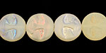 Czech Glass Luster Lemon Ice (matte) Moon Face 13mm