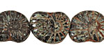 Czech Glass Jet Picasso Ammonite 20x13mm