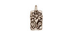 TierraCast Antique Silver (plated) Floating Lotus Charm 9x17mm