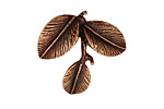 Ezel Findings Antique Copper Camellia Leaves Pendant 27x24mm