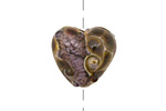 Grace Lampwork Black w/ Ink Silver Foil Heart 19-20mm
