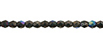 Czech Fire Polished Glass Hematite AB Round 4mm