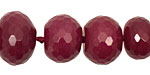 Ruby Jade Faceted Rondelle Graduated 5-13x8-17mm