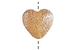 Grace Lampwork Golden Yellow Metallic Heart 19-20mm