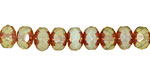 Czech Glass Metallic Sea Spray Fire Polished Rondelle 6x9mm