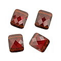 Garnet Faceted Pillow (2 hole) 10x12mm