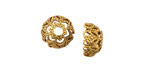 Stampt Antique Gold (plated) Beaded Star of David Bead Cap 10x5mm