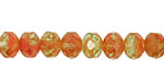 Czech Glass Amber Glow Fire Polished Rondelle 6x9mm