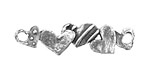 Rustic Charms Sterling Silver Happy Heart Link 41x20mm